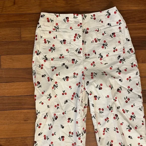 Nicole Miller Cherry Print Wide-Leg Pants - Picture 5 of 8